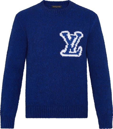 lv trui blauw|Signature Sleeve Sweater .